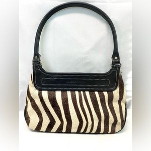 Adrienne Vittadini Zebra Print Fur Bag